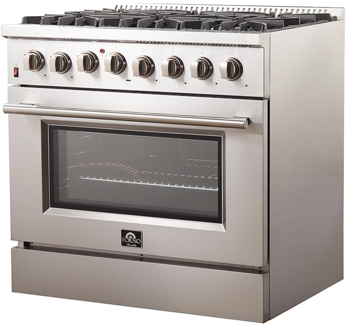 FORNO Appliance Package - 36 Inch Dual Fuel Range, Wall Mount Range Hood, 60 Inch Refrigerator, AP-FFSGS6156-36-4
