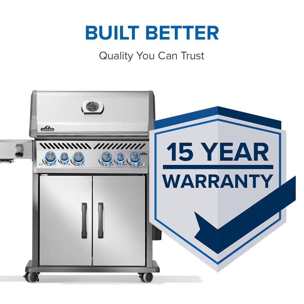 Napoleon Rogue PRO-S 525 4-Burner Propane Gas Grill with Side Burner and SafetyGlow Knobs (RPS525RSIBPSS-2)