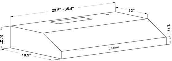 ZLINE 30 in. Under Cabinet Range Hood Stainless Steel 400 CFM LED Lighting Dishwasher-Safe Filters (615-30)