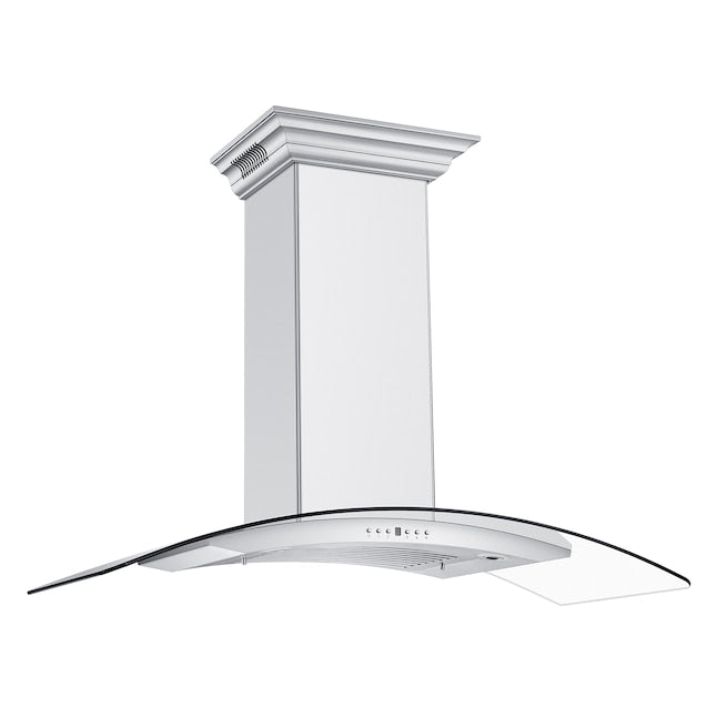 ZLINE 48 in Wall Mount Range Hood Ducted Stainless Steel CrownSound Bluetooth Speakers (KN4CRN-BT-48)