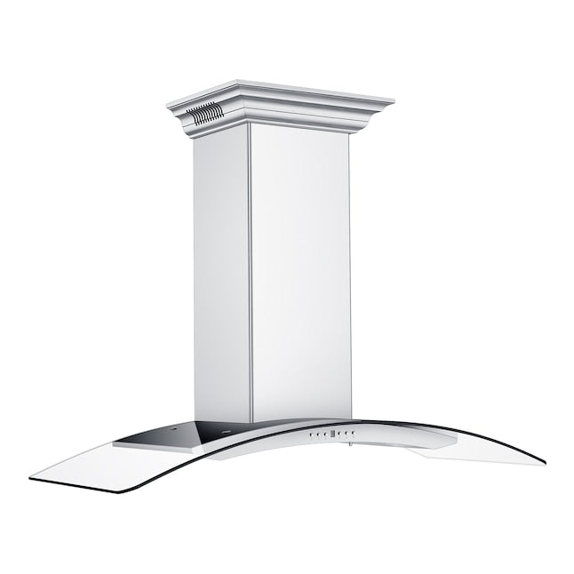 ZLINE 48 in Wall Mount Range Hood Ducted Stainless Steel CrownSound Bluetooth Speakers (KN4CRN-BT-48)
