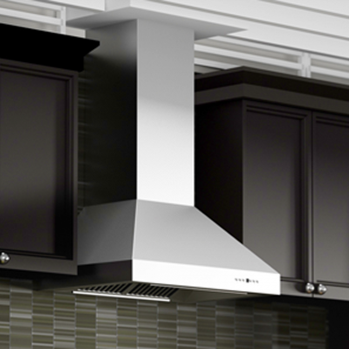 ZLINE 48 in Wall Mount Range Hood Stainless Steel 700 CFM Ducted Ventilation Dishwasher-Safe Baffle Filters LED Lighting (667-48)