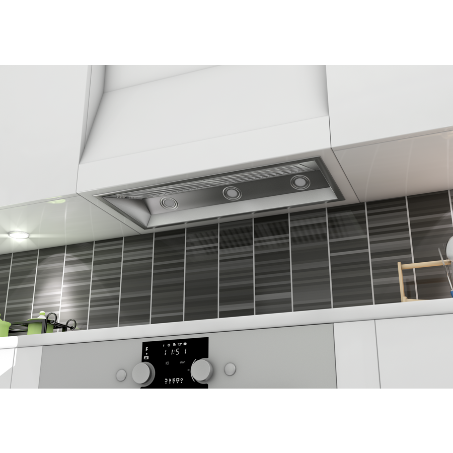ZLINE 34 Inch Range Hood Insert Wall Mount Stainless Steel 700 CFM LED Lighting Baffle Filters (698-34)