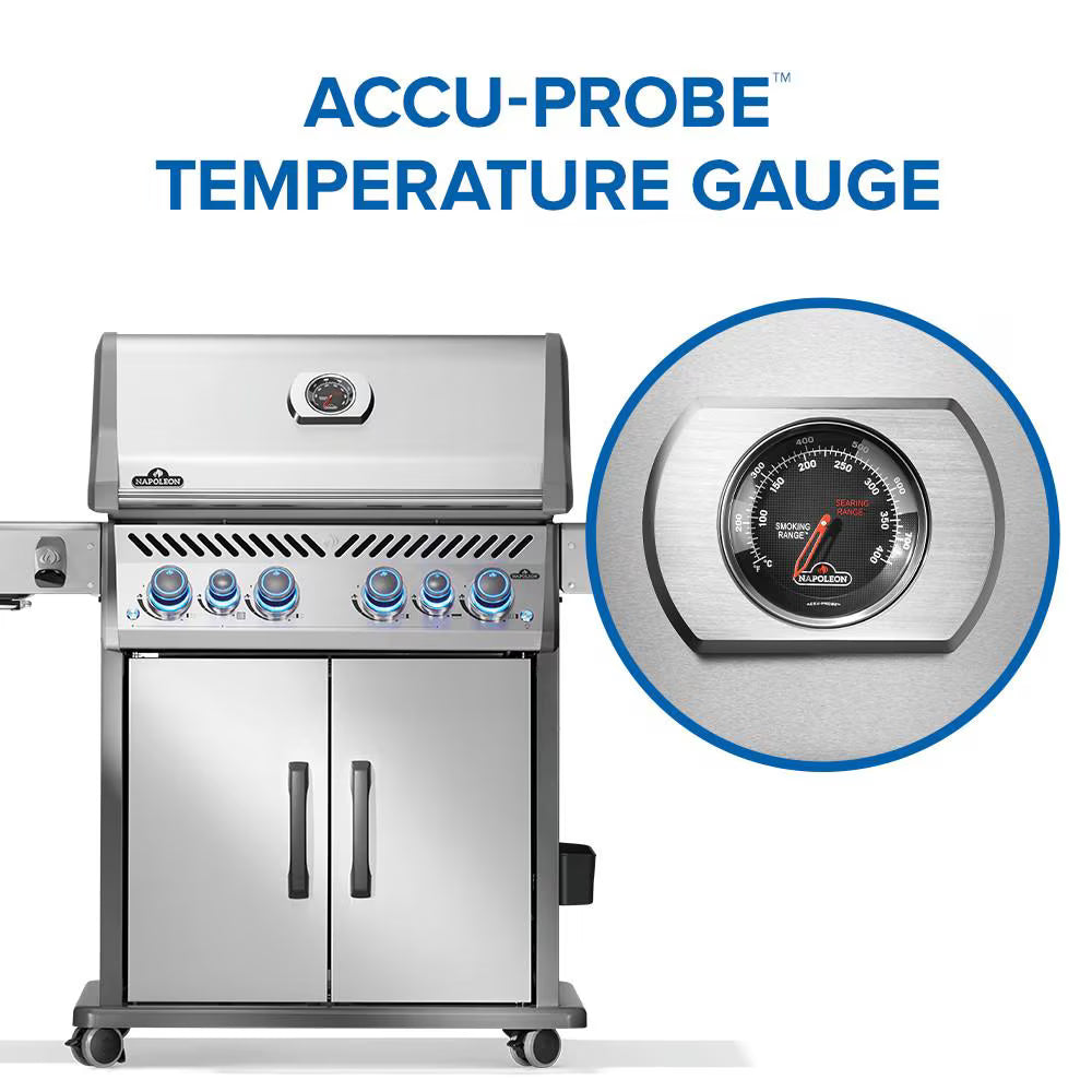 Napoleon Rogue PRO-S 525 4-Burner Propane Gas Grill with Side Burner and SafetyGlow Knobs (RPS525RSIBPSS-2)