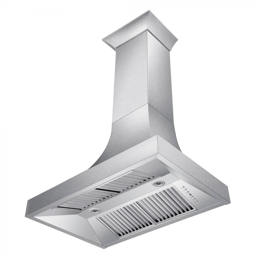ZLINE 30 in. Wall Mount Range Hood Ducted Satin Stainless Steel Designer Series 400 CFM (8632S-30)