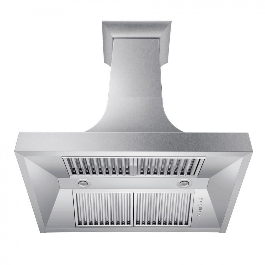 ZLINE 30 in. Wall Mount Range Hood Ducted Satin Stainless Steel Designer Series 400 CFM (8632S-30)