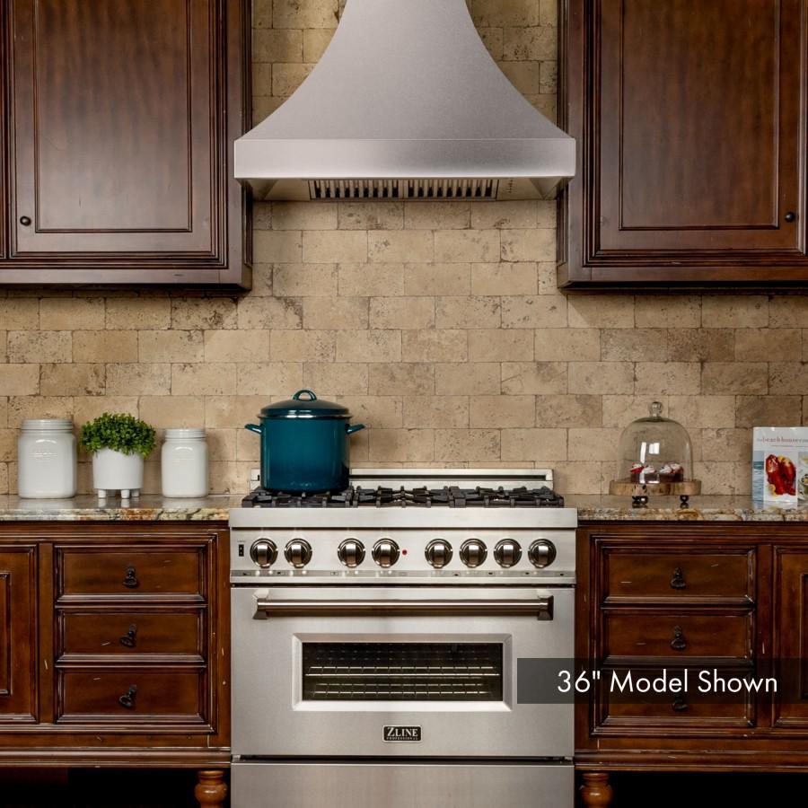 ZLINE 30 in. Wall Mount Range Hood Ducted Satin Stainless Steel Designer Series 400 CFM (8632S-30)