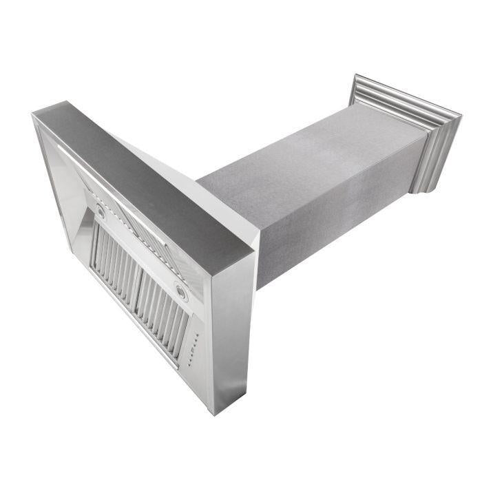 ZLINE 48 in. Wall Mount Range Hood Satin Stainless Steel White Matte Shell 400 CFM (8654WM-48)
