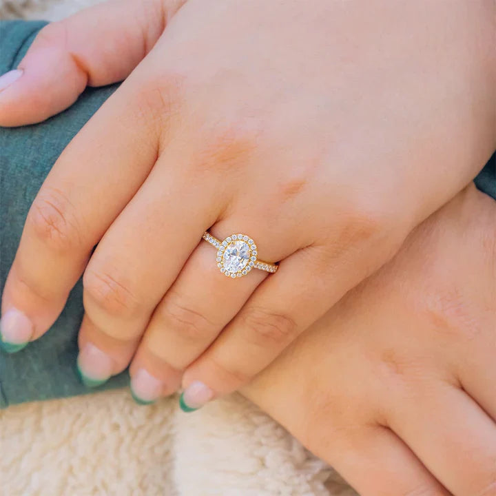 Oval Cut Vintage Halo Ring 925