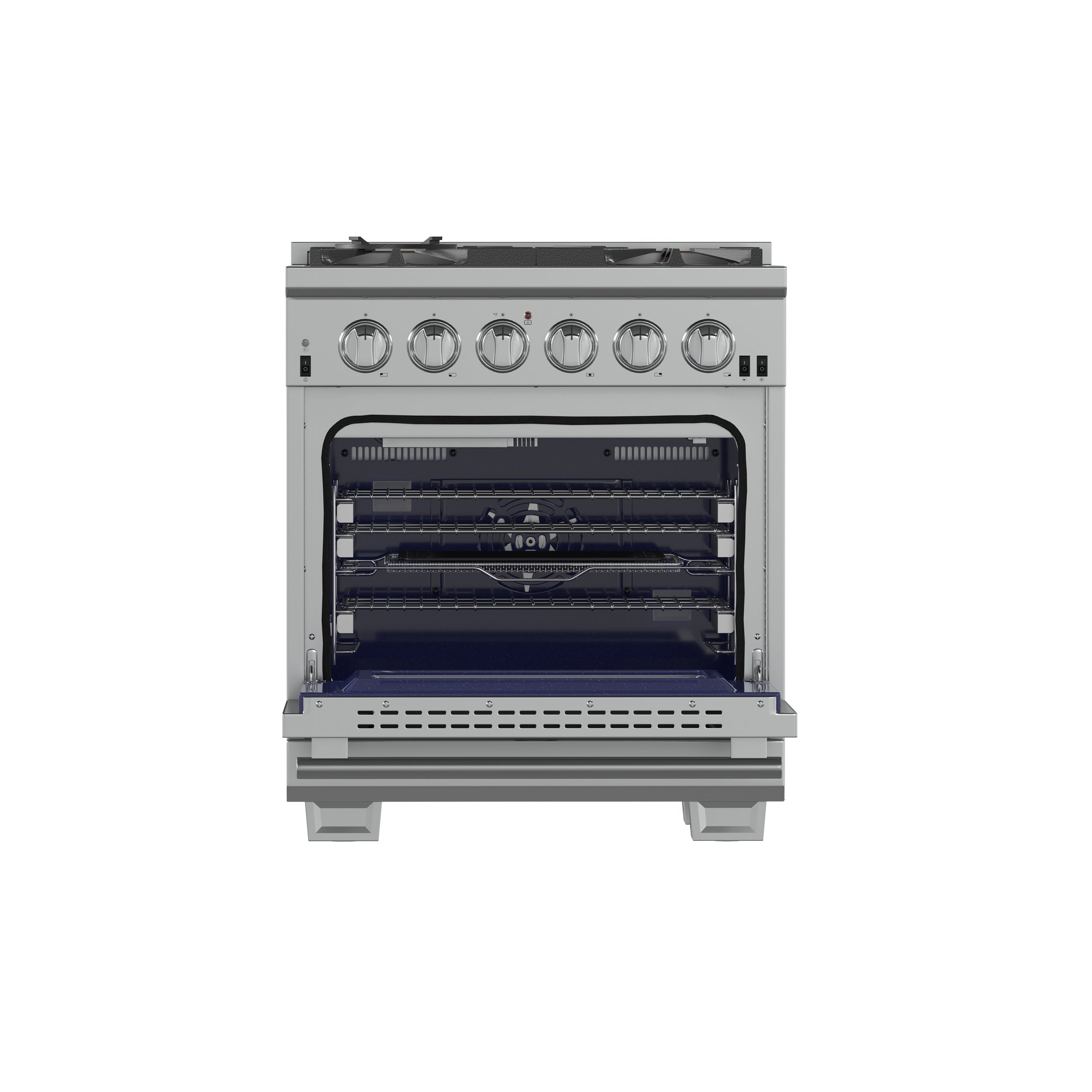 FORNO Capriasca 30 in Freestanding Gas Range, 4.32 cu ft Oven, 5 Sealed Burners, Stainless Steel (Model FFSGS6260-30)