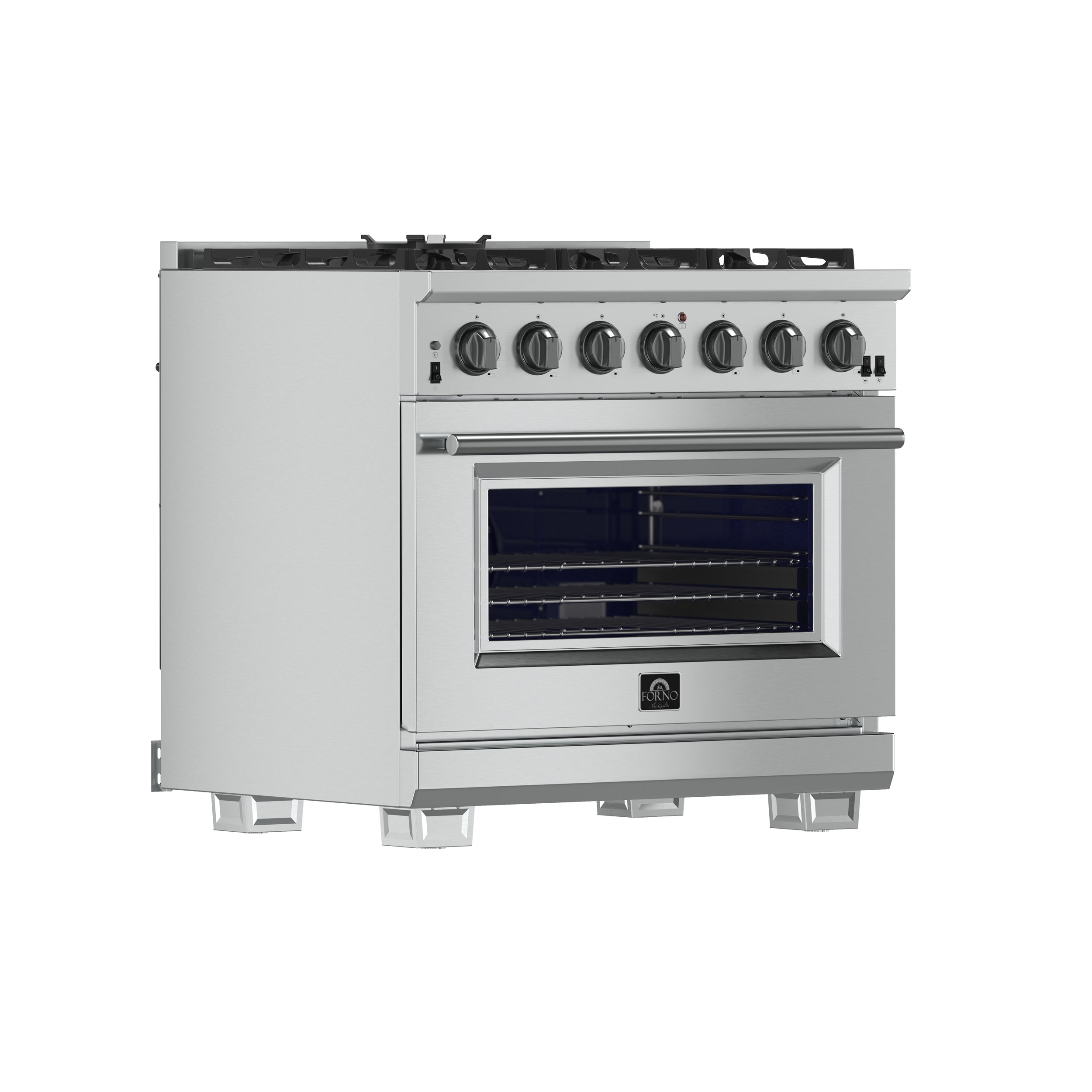 FORNO Capriasca 36 in. Freestanding Gas Range, 5.36 cu. ft. Oven, 6 Sealed Burners, Stainless Steel (Model FFSGS6260-36)