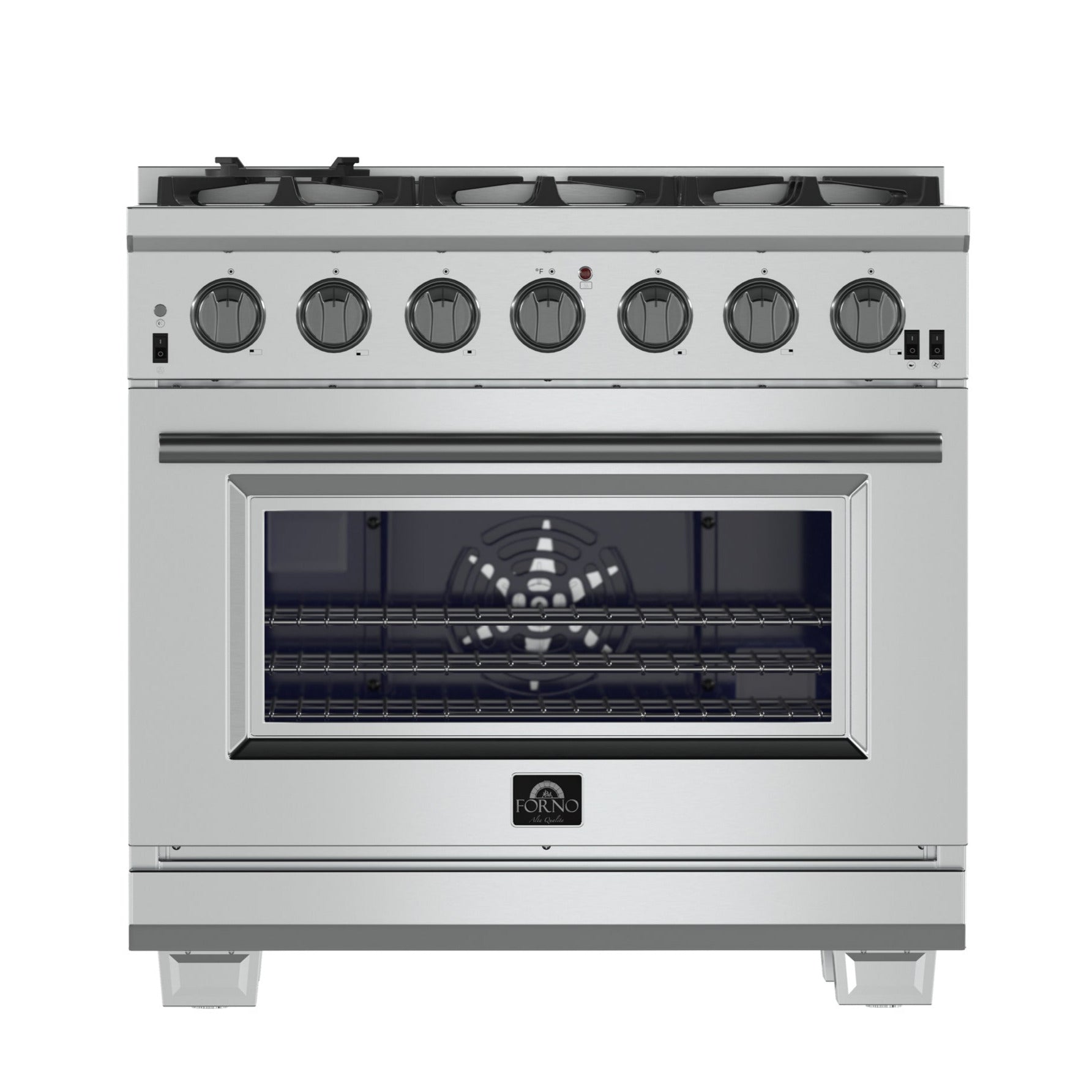 FORNO Capriasca 36 in. Freestanding Gas Range, 5.36 cu. ft. Oven, 6 Sealed Burners, Stainless Steel (Model FFSGS6260-36)