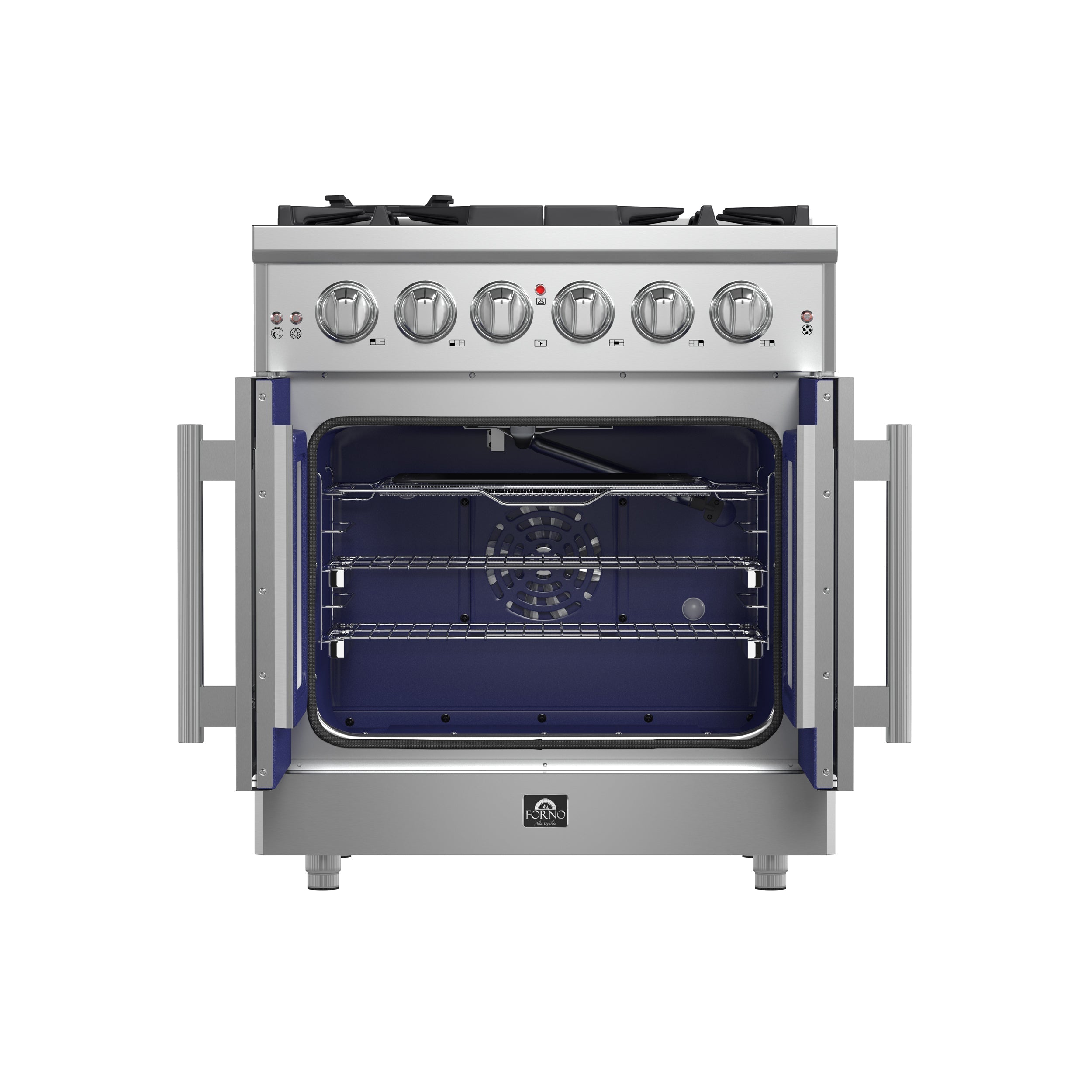 Forno Massimo 30 in. Freestanding French Door Gas Range, 4.32 cu. ft. Oven, 5 Sealed Burners (Model FFSGS6439-30)