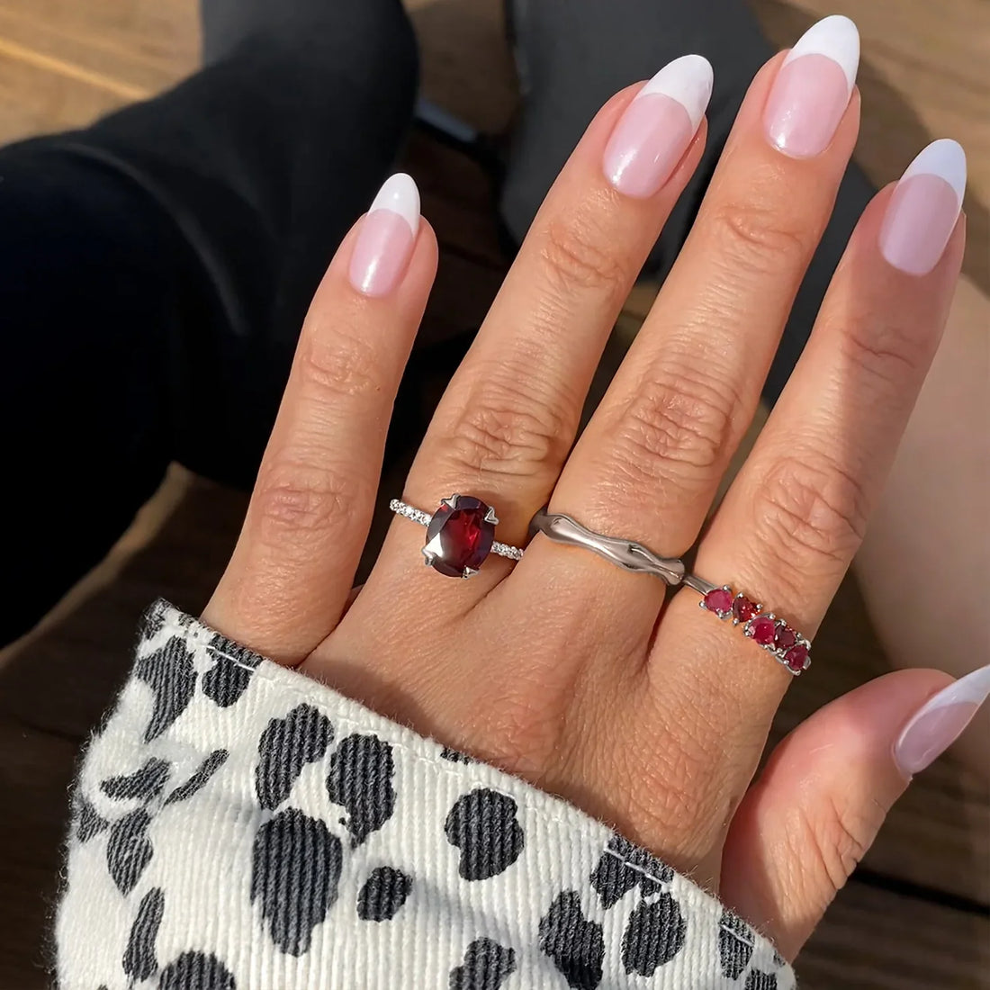 Red Garnet Mawra Ring 925 Silver