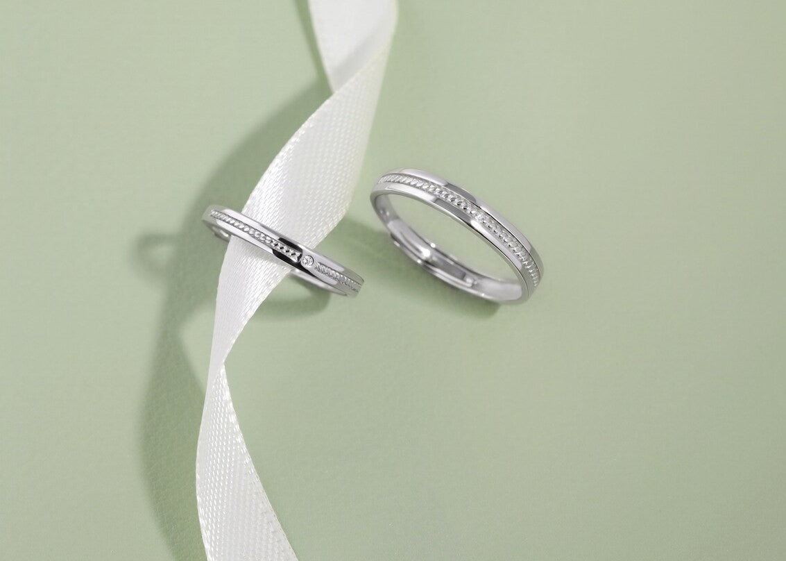 Tie The Knot Couple Bands Pure 925 Silver