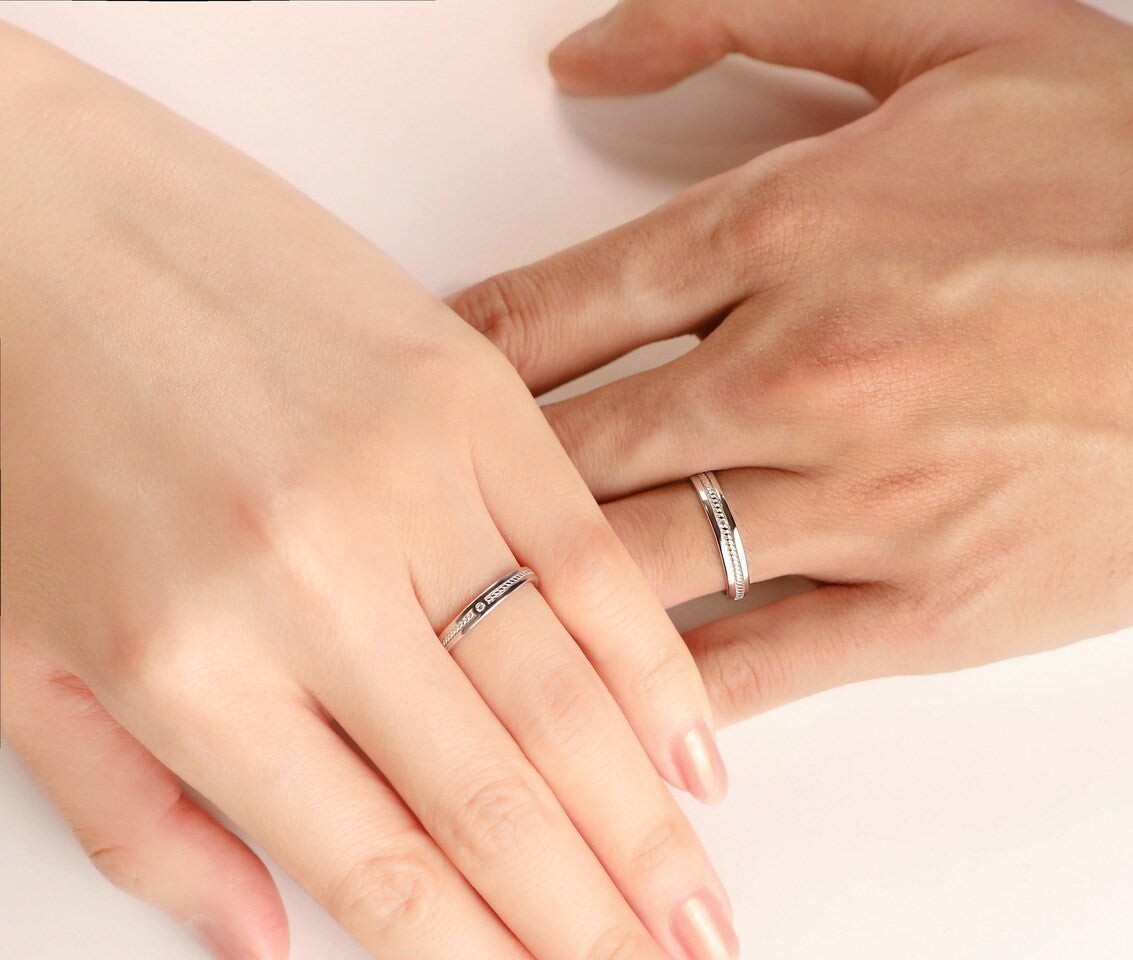 Tie The Knot Couple Bands Pure 925 Silver