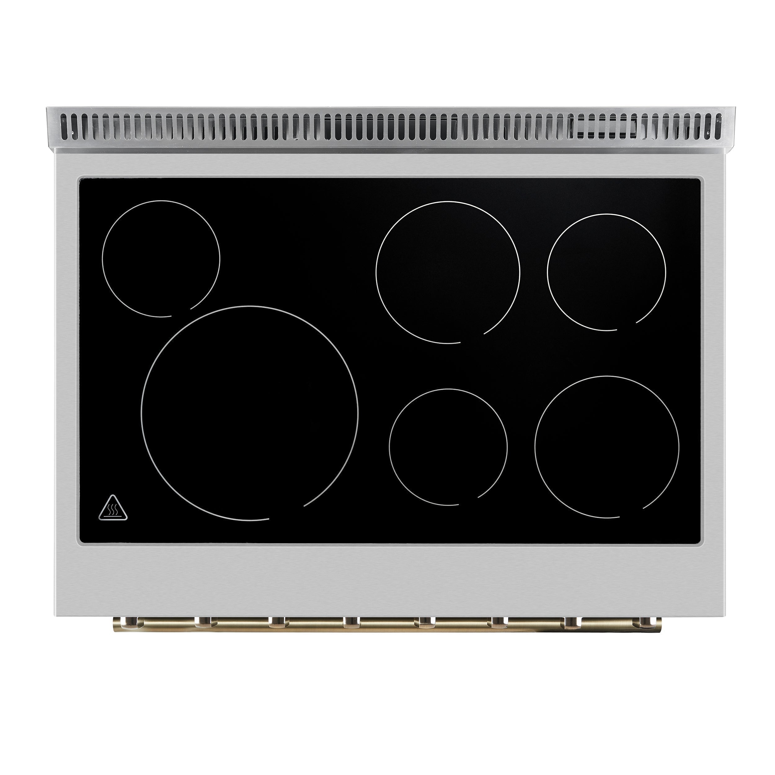 Forno Paolo 36-Inch Freestanding Electric Range with 5.44 cu. ft. True Convection Oven, White with Antique Brass Accents (FFSEL6011-36WHT)