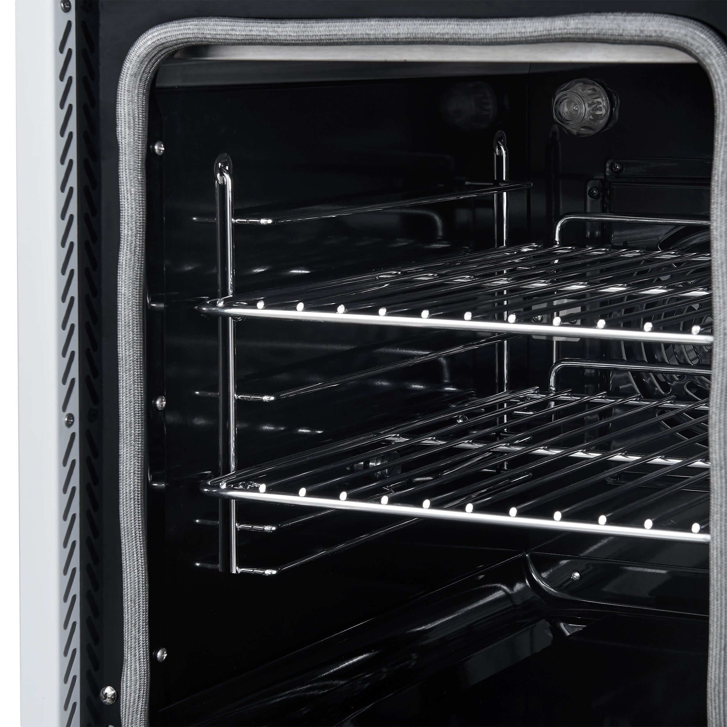 Forno Paolo 48-Inch Freestanding Electric Range with True Convection Oven, 6.7 Cu. Ft., White with Antique Brass Accents (Model FFSEL6011-48WHT)