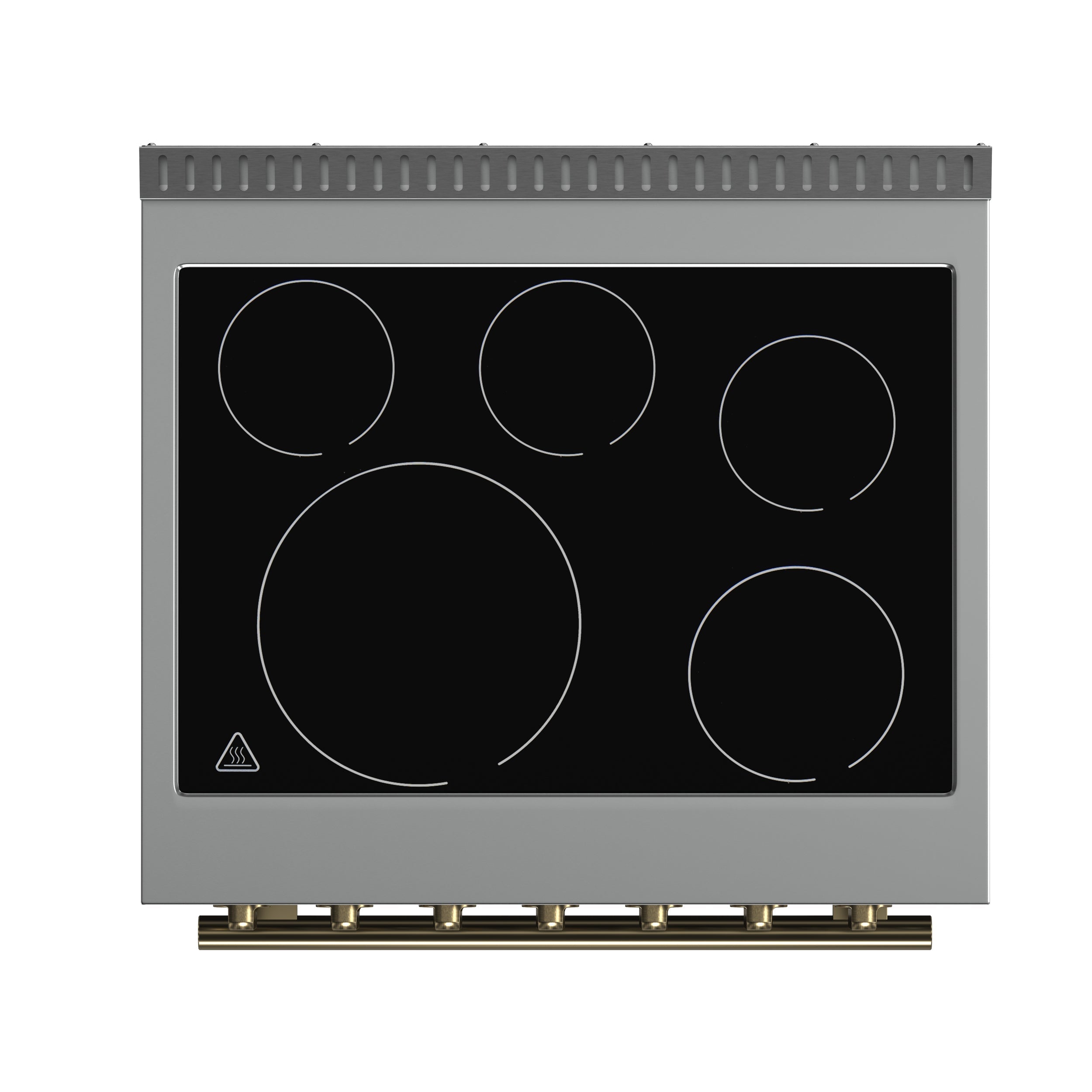 Forno Paolo 30-Inch Freestanding Electric Range, 4.38 cu. ft. Oven Capacity, Black with Antique Brass Handles (Model FFSEL6011-30BLK)