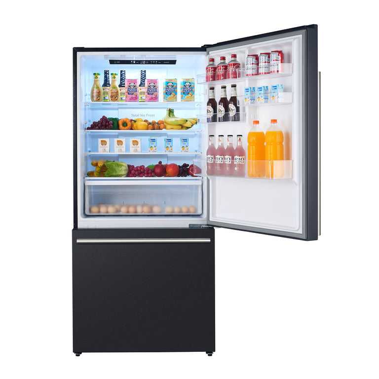 FORNO Espresso Package - 30" Electric Range, Refrigerator and Dishwasher in Black with Antique Brass Handles