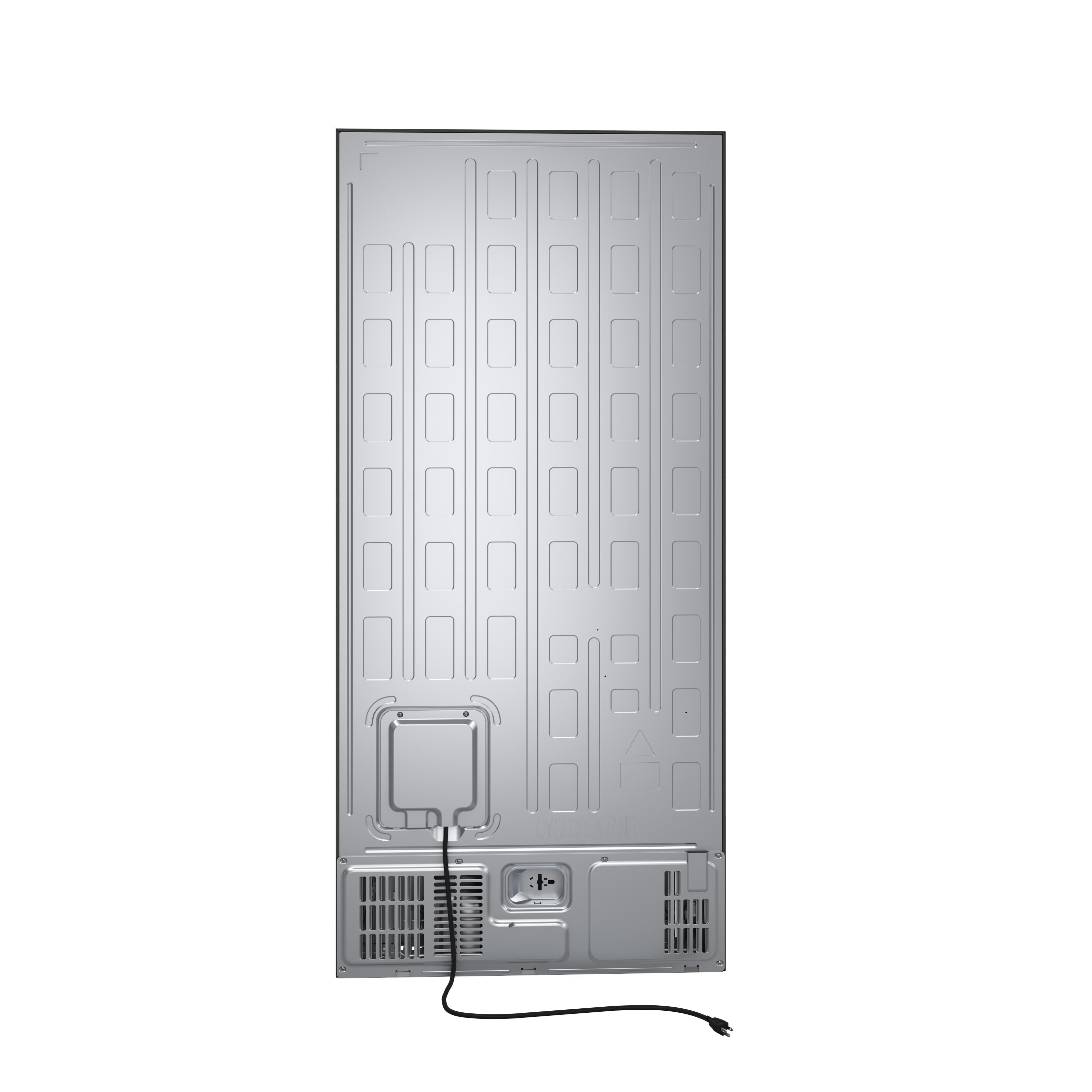 Forno Espresso Milano 31-Inch French Door Refrigerator with Bottom Freezer, 17.2 cu ft, Right-Hinged, Black with Antique Brass Handles (Model FFFFD1785-31BLK)
