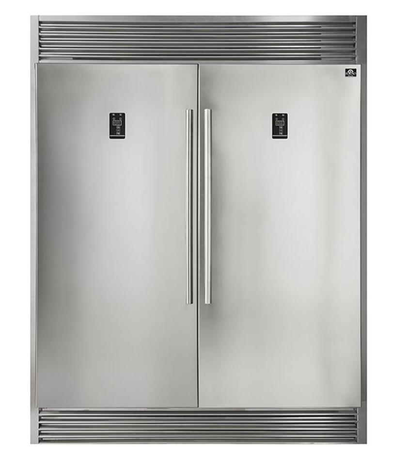 FORNO Appliance Package - 36 Inch Gas Range, Wall Mount Range Hood, 60 Inch Refrigerator, AP-FFSGS6244-36-4