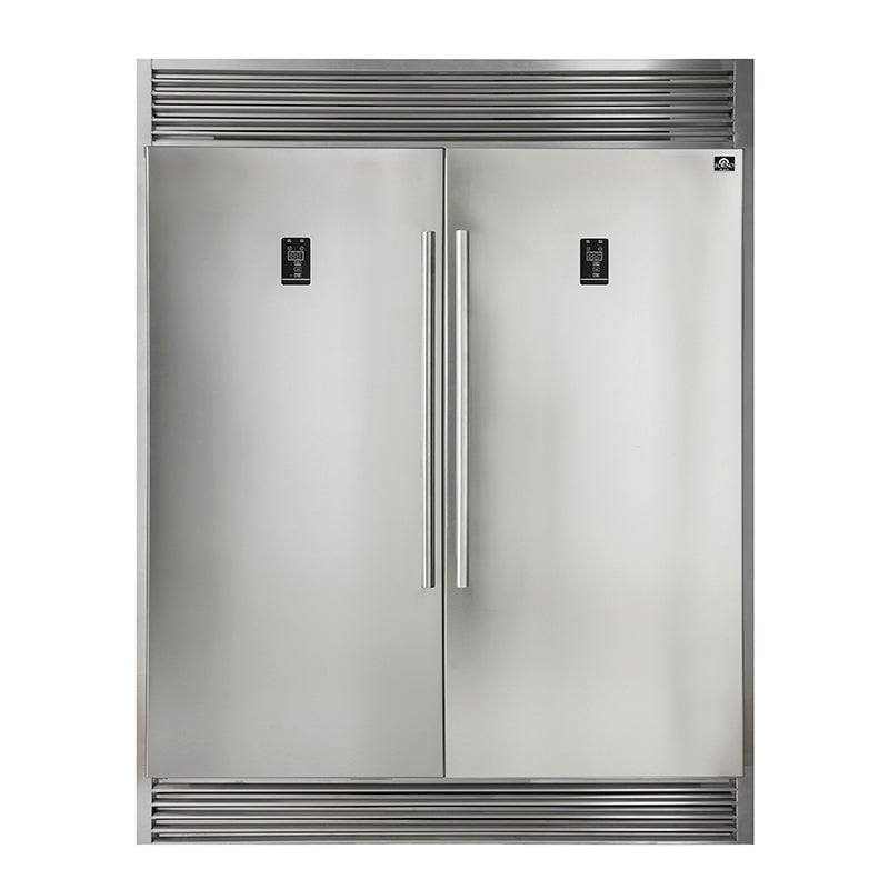 FORNO Appliance Package - 48" Gas Range, Range Hood, 60" Refrigerator, Dishwasher, Microwave Drawer, AP-FFSGS6239-48-8