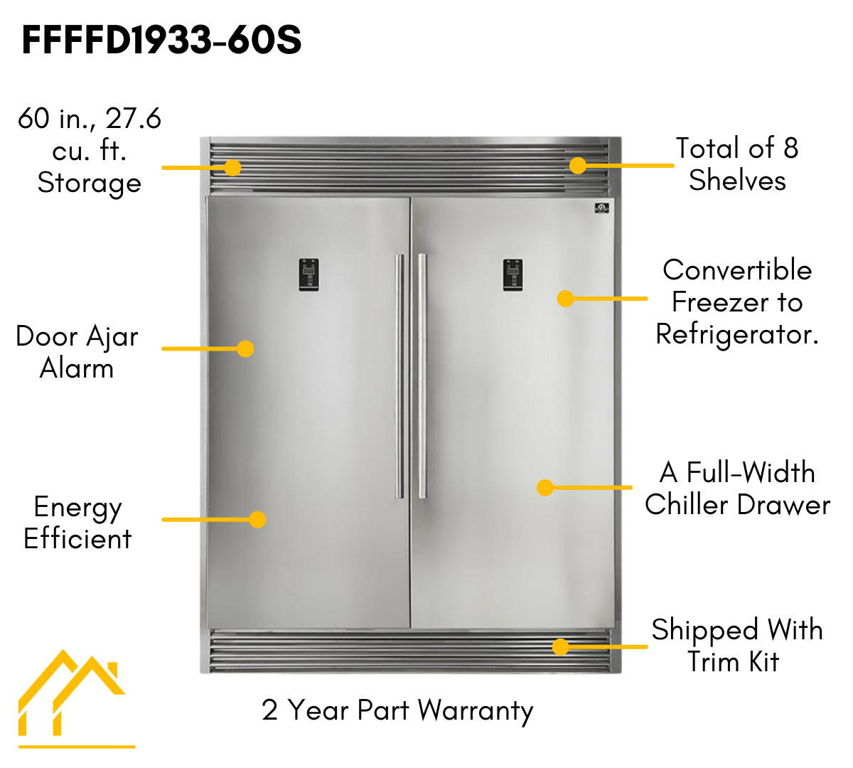 FORNO Appliance Package - 36 Inch Dual Fuel Range, Dishwasher, 60 Inch Refrigerator, AP-FFSGS6156-36-5