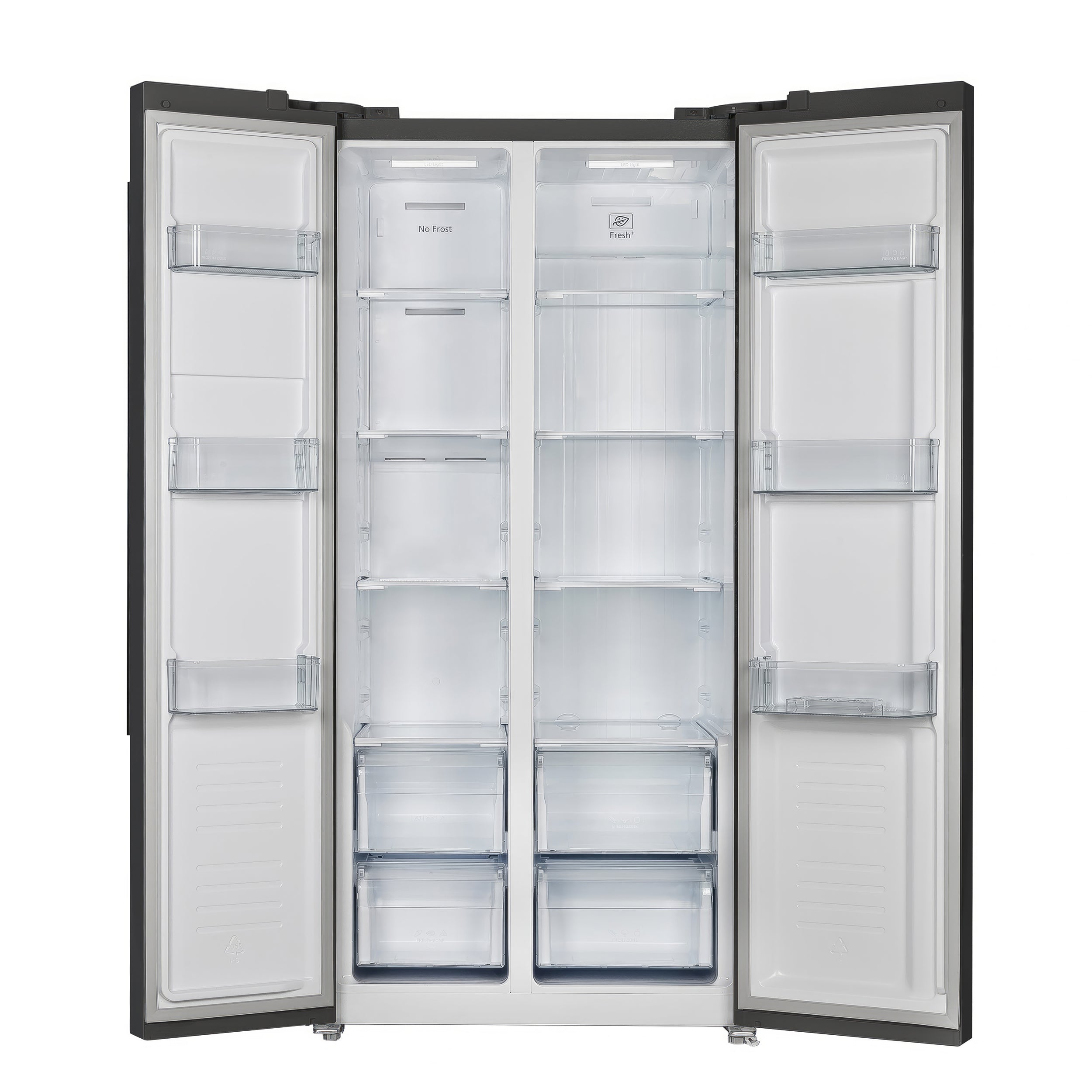 Forno Salerno 33-Inch French Door Refrigerator, 15.6 Cu. Ft., Black with Antique Brass Handles (Model FFRBI1805-33BLK)
