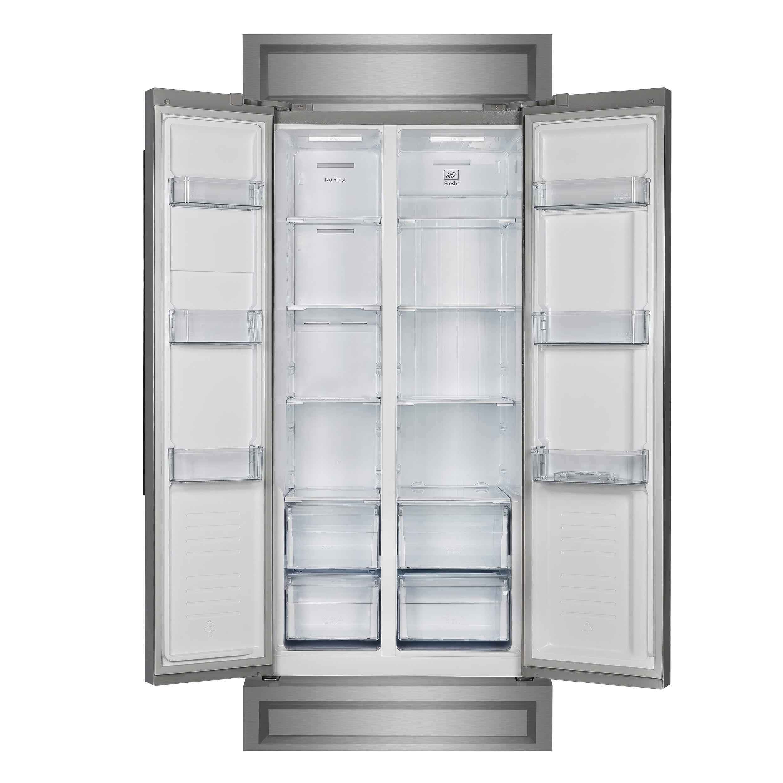 FORNO Salerno 37-Inch Built-In Side-by-Side Refrigerator, 15.6 cu ft, Stainless Steel, with Modern Trim Kit (FFRBI1805-37MG)