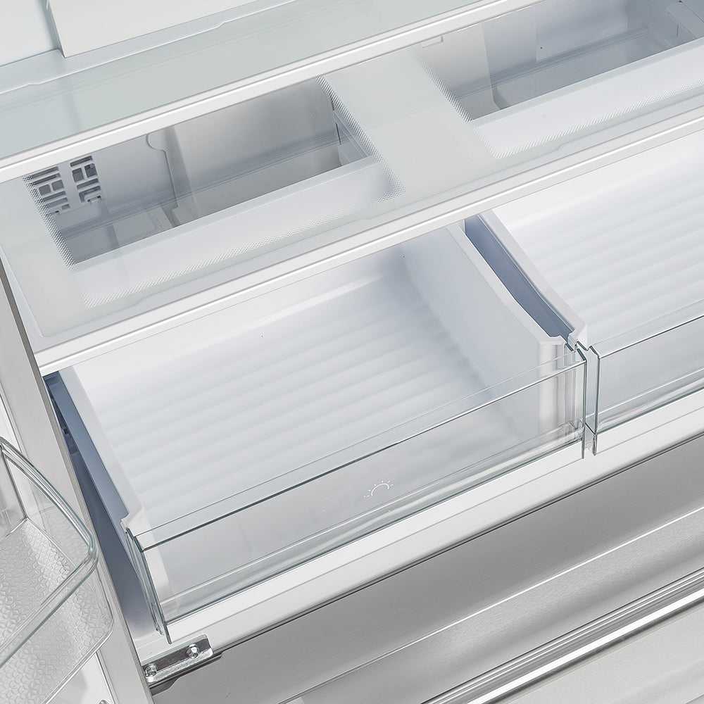 Forno Moena 40-Inch Built-In French Door Refrigerator, 19.2 cu ft, Stainless Steel, Ice Maker, Trim Kit (FFRBI1820-40SG)
