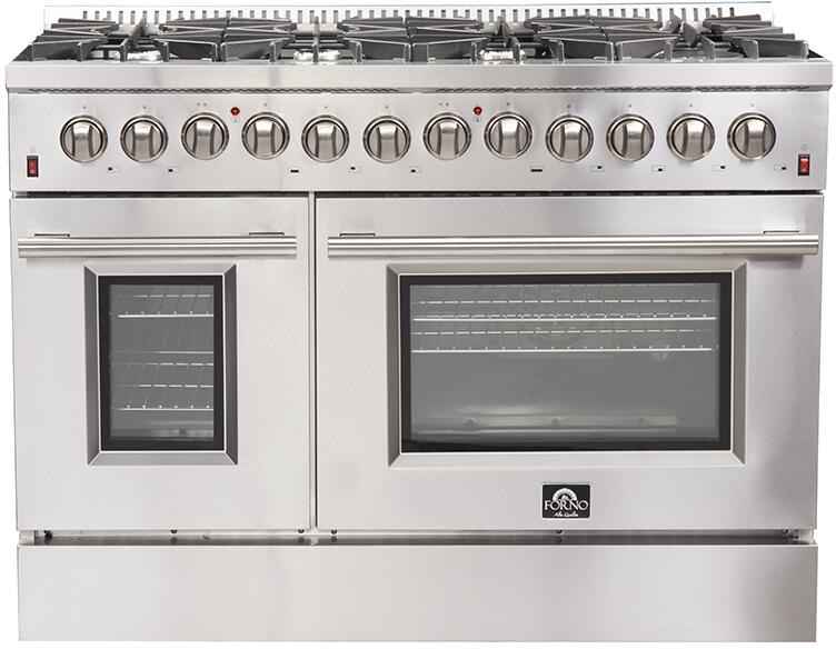 FORNO Appliance Package - 48" Dual Fuel Range, Dishwasher, 48" Refrigerator, AP-FFSGS6156-48-11