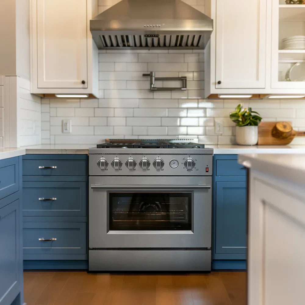 FORNO Appliance Package - 30" Gas Range with Griddle and 30" Refrigerator with Ice Maker, FBDL-020-01-CAUS