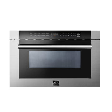 FORNO Capoliveri 24-Inch Built-In Microwave Drawer, 1.2 Cu. Ft., Stainless Steel (Model FMWDR3000-24)