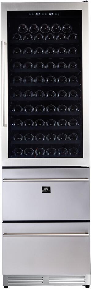 FORNO Package - 36" Dual Fuel Range, Range Hood, Refrigerator, Microwave, Dishwasher, Wine Cooler, AP-FFSGS6187-36-9