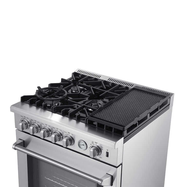 FORNO Appliance Package - 30" Gas Range, 30" Range Hood, 60" Refrigerator, AP-FFSGS6276-30-W-4