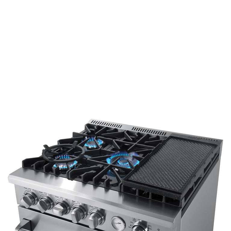 FORNO Appliance Package - 30" Gas Range, 30" Range Hood, 60" Refrigerator, AP-FFSGS6276-30-W-4