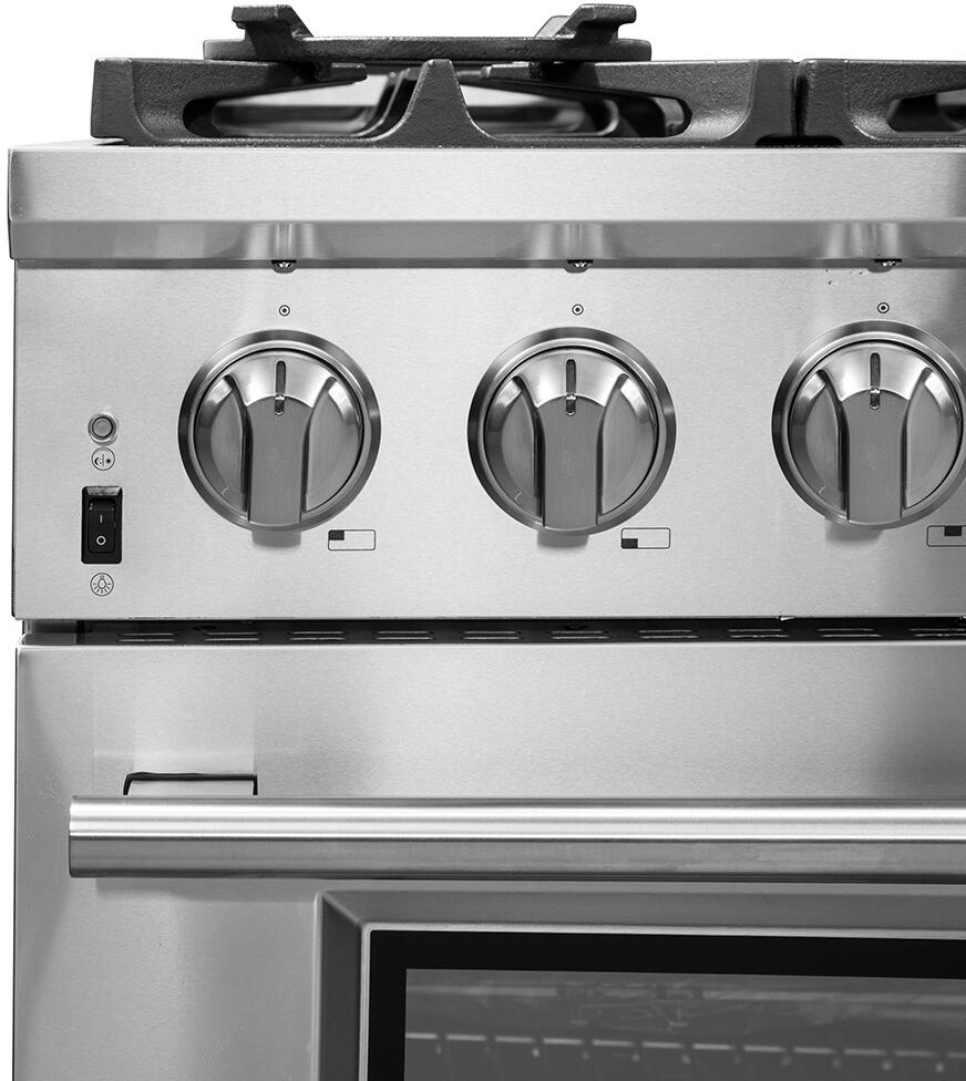 FORNO Package - 36 Inch Pro Gas Range, Wall Mount Range Hood, Refrigerator, Microwave Drawer, Dishwasher, AP-FFSGS6260-36-8