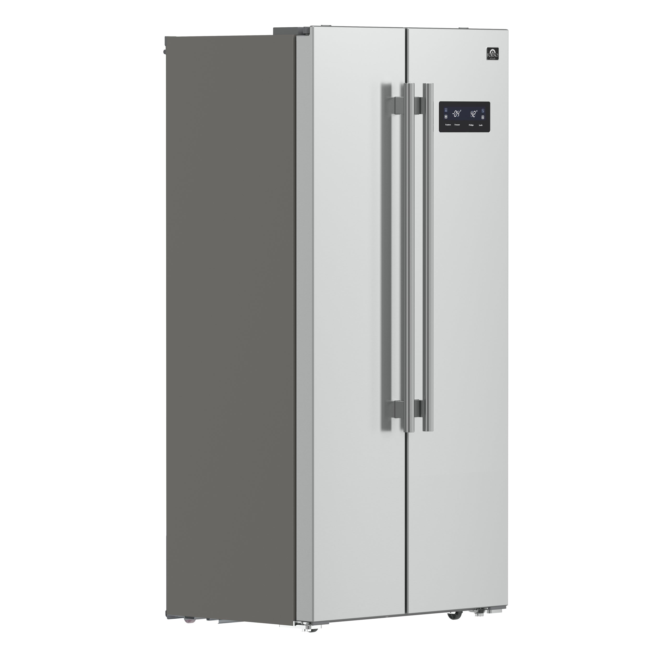 Forno Salerno 33-Inch Side-by-Side Built-In Refrigerator, 15.6 Cu. Ft., Stainless Steel (FFRBI1805-33SB)