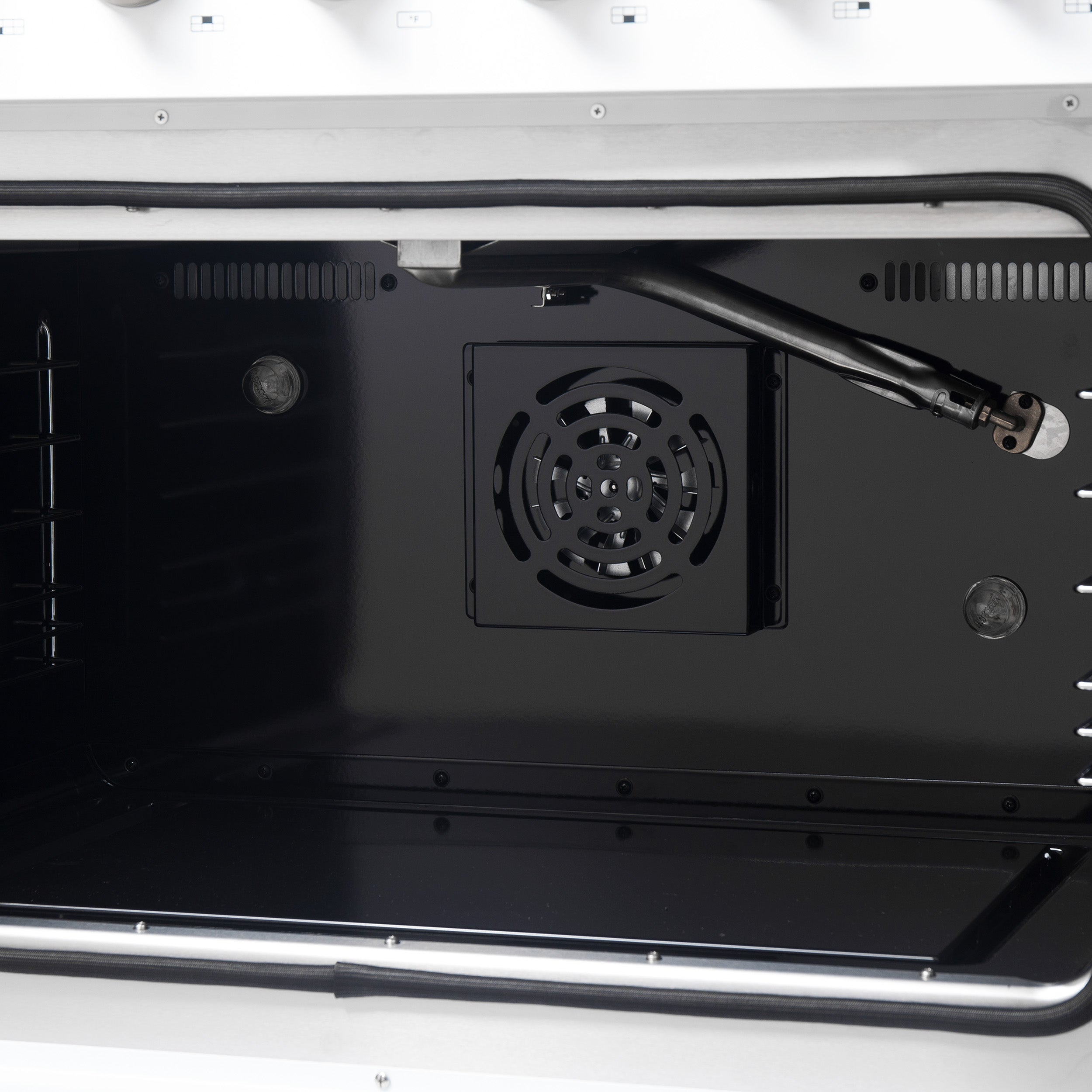 Forno Galiano 36-Inch French Door Gas Range, 5.36 cu. ft. Oven, 6 Sealed Burners, White with Antique Brass Accents (Model FFSGS6444-36WHT)