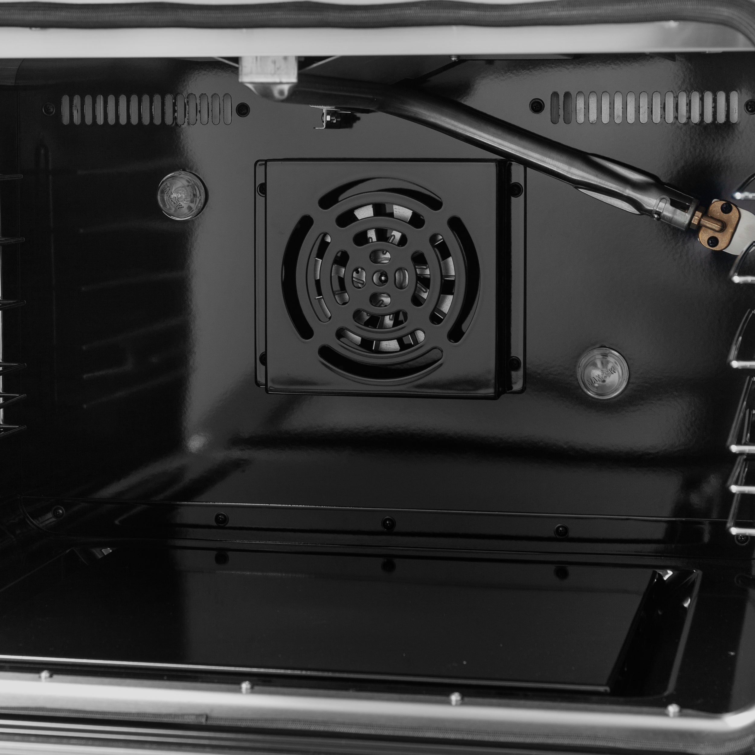 Forno Galiano 48-Inch Gas Range with French Door, 8 Sealed Burners and Griddle, 6.58 cu. ft. Oven, Black with Antique Brass Accents (Model FFSGS6444-48BLK)