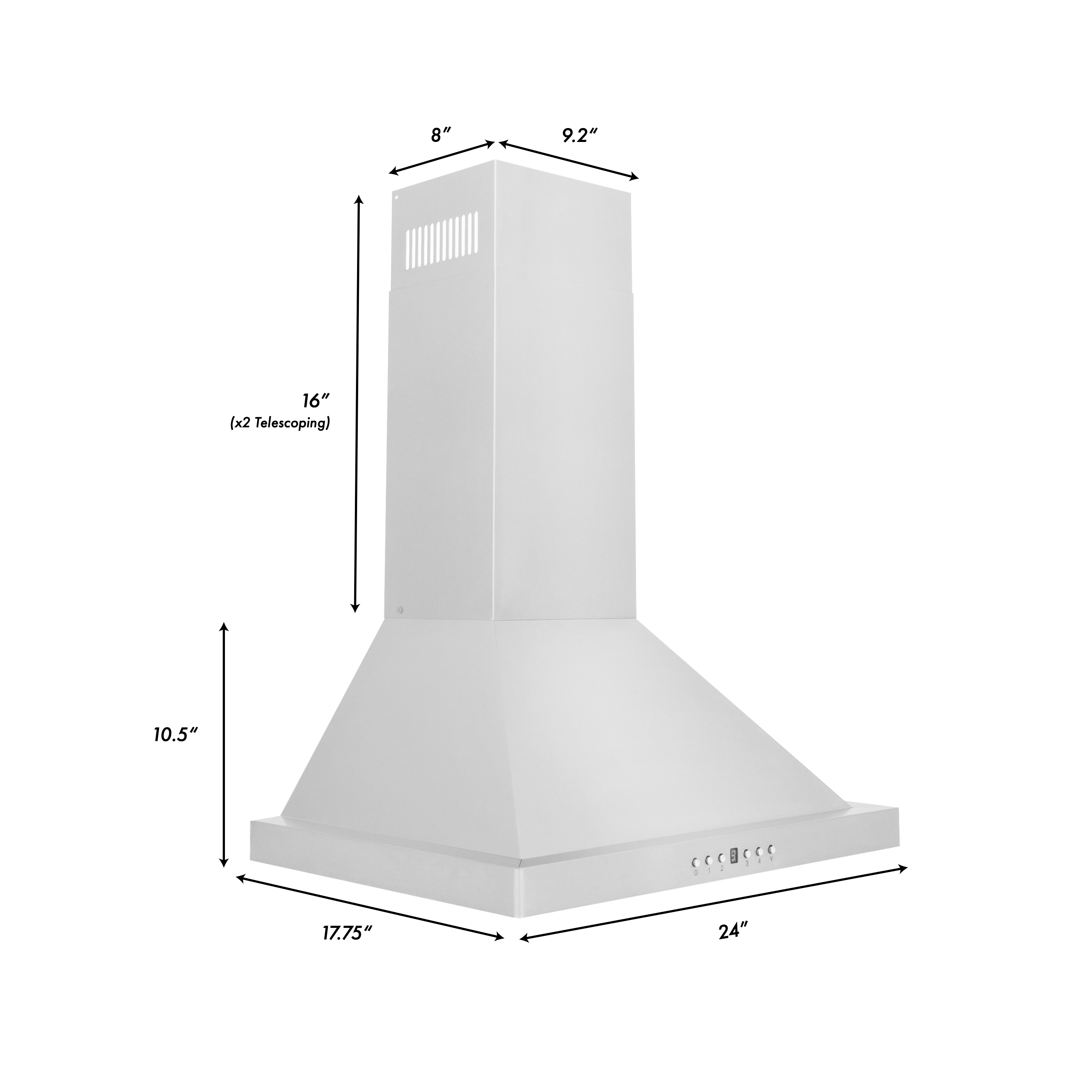 ZLINE 24 Inch Wall Mount Range Hood Convertible Vent Stainless Steel KB-24