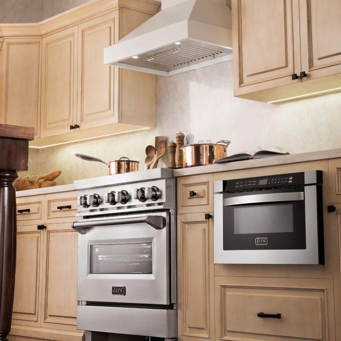 ZLINE 48 in Wall Mount Range Hood White Wooden Finish (KBTT-48)