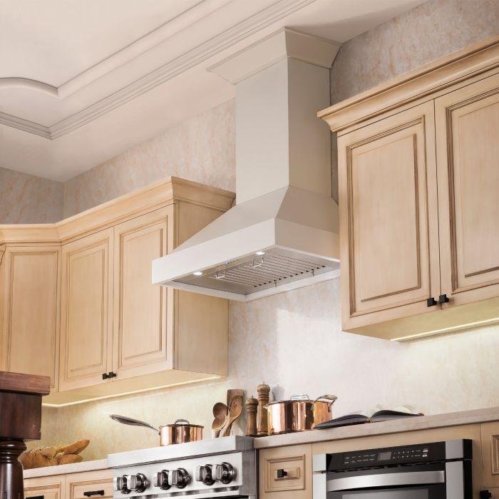 ZLINE 48 in Wall Mount Range Hood White Wooden Finish (KBTT-48)
