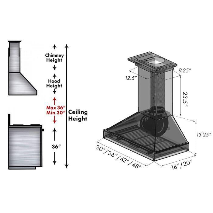 ZLINE 48 in Wall Mount Range Hood White Wooden Finish (KBTT-48)