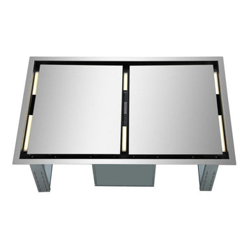 Forno Arezzo 44-Inch Ceiling-Mount Range Hood, 1200 CFM, Stainless Steel (FRHRE5312-44)