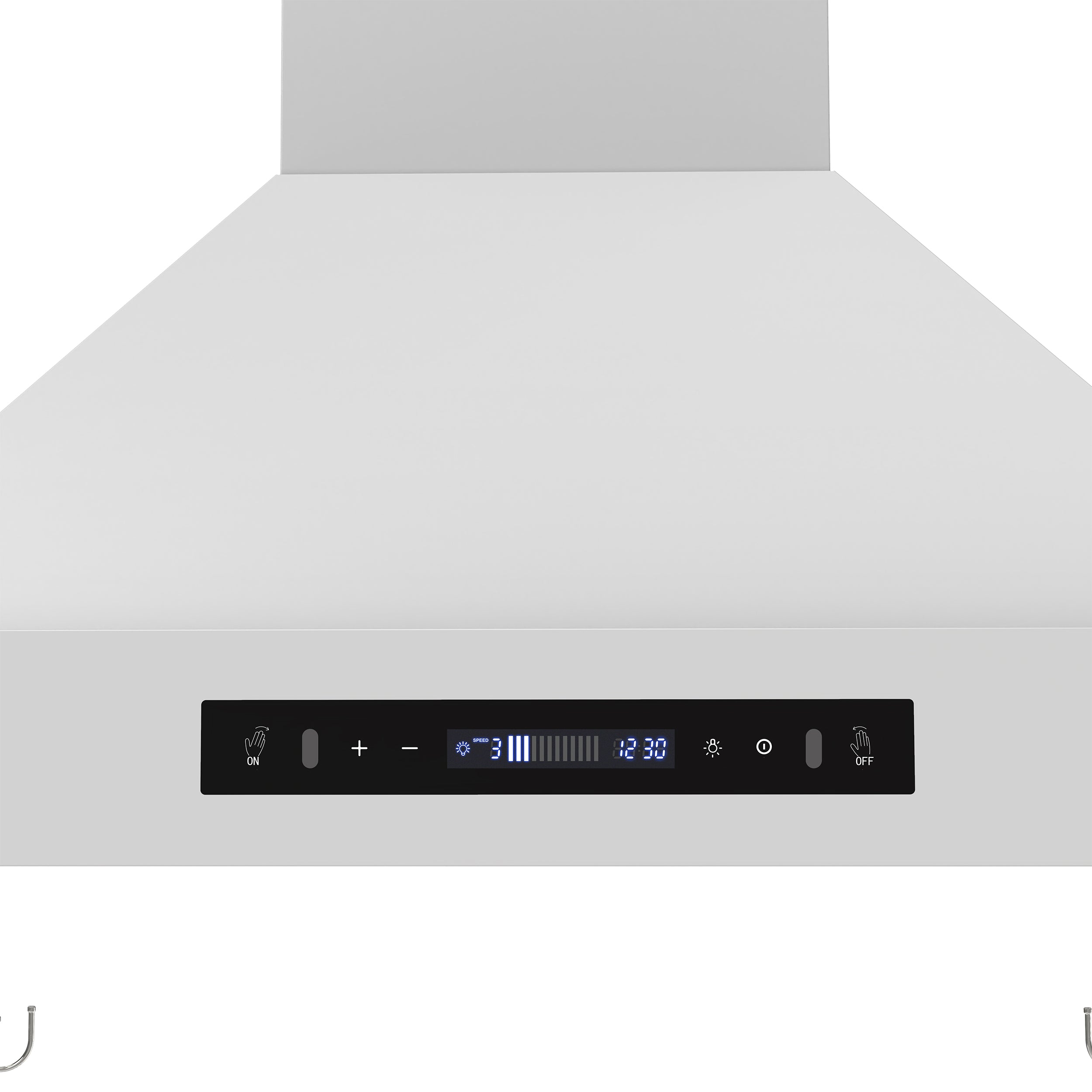 Forno Venezia 30-Inch Wall-Mounted Ducted Range Hood, 370 CFM, Touch Controls, LED Lighting, White with Antique Brass Accents (FRHWM5503-30WHT)