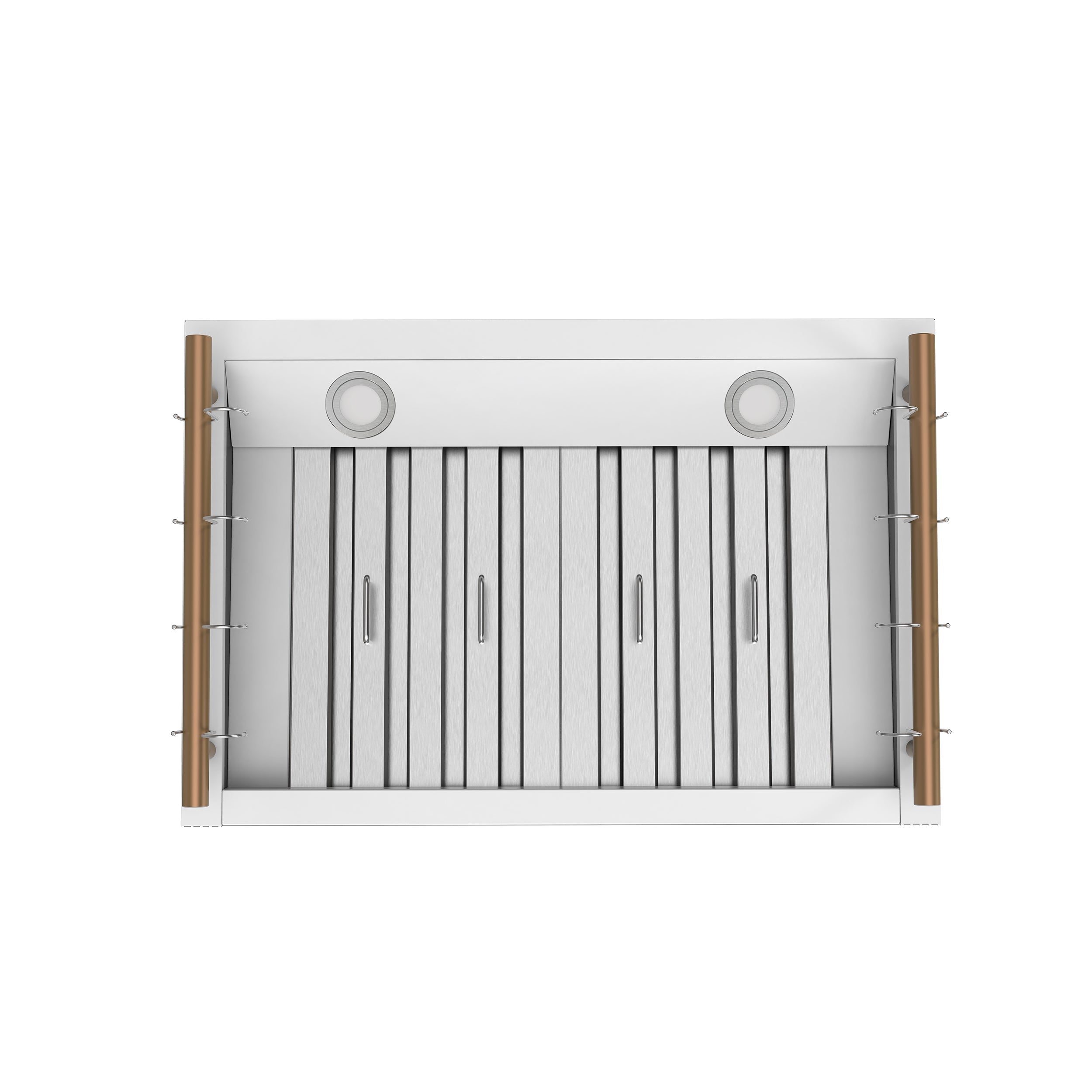 Forno Venezia 30-Inch Wall-Mounted Ducted Range Hood, 370 CFM, Touch Controls, LED Lighting, White with Antique Brass Accents (FRHWM5503-30WHT)