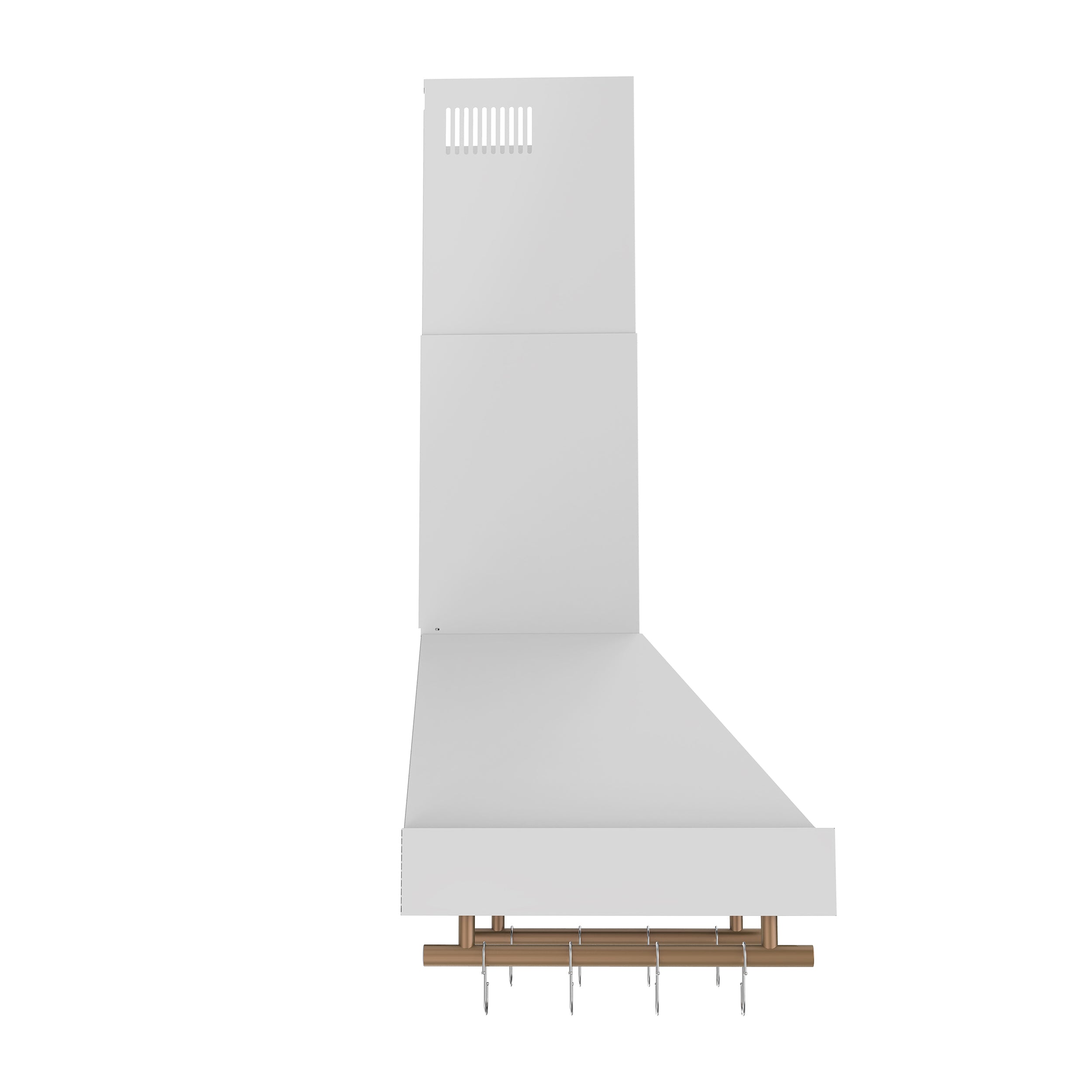 Forno Venezia 30-Inch Wall-Mounted Ducted Range Hood, 370 CFM, Touch Controls, LED Lighting, White with Antique Brass Accents (FRHWM5503-30WHT)