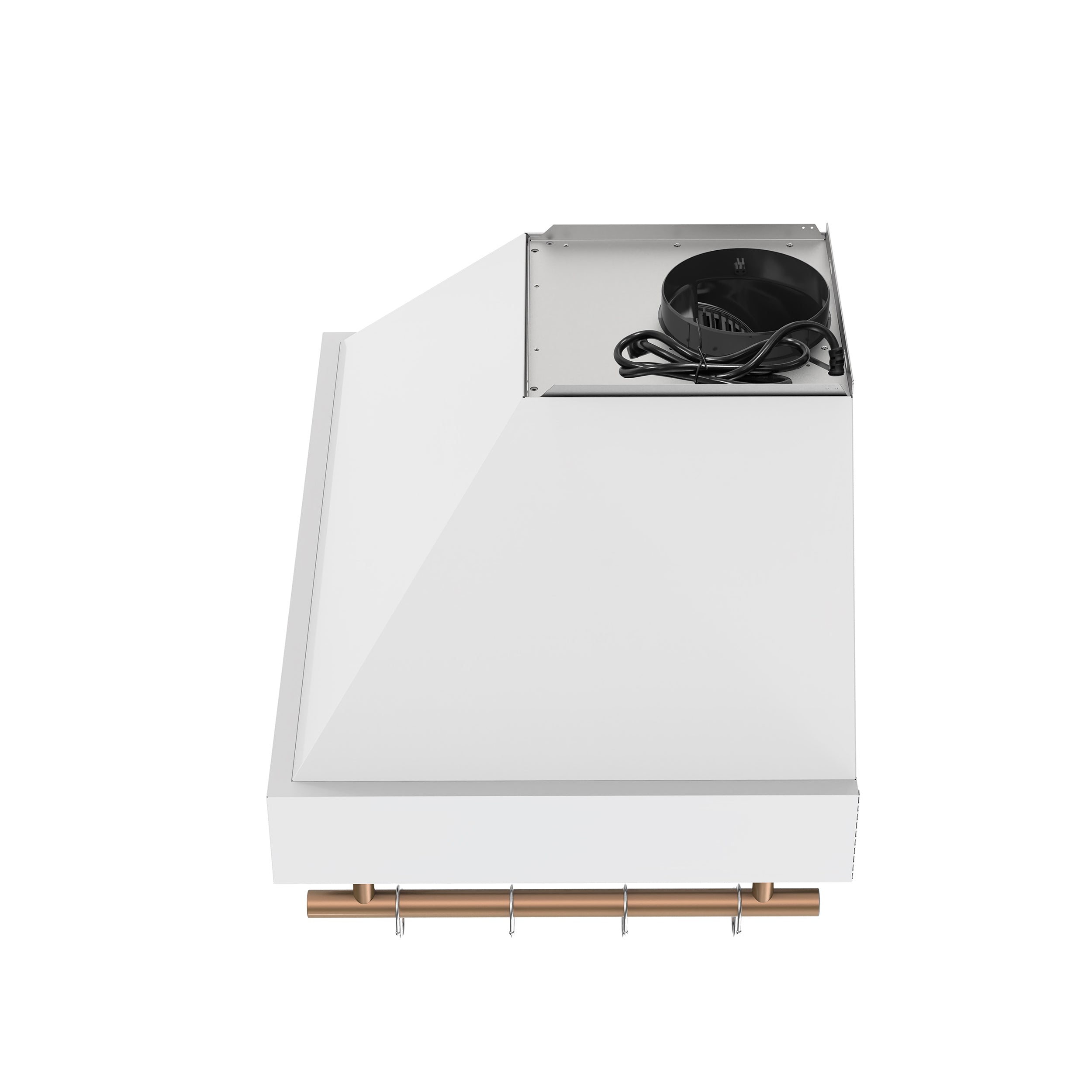 Forno Venezia 30-Inch Wall-Mounted Ducted Range Hood, 370 CFM, Touch Controls, LED Lighting, White with Antique Brass Accents (FRHWM5503-30WHT)